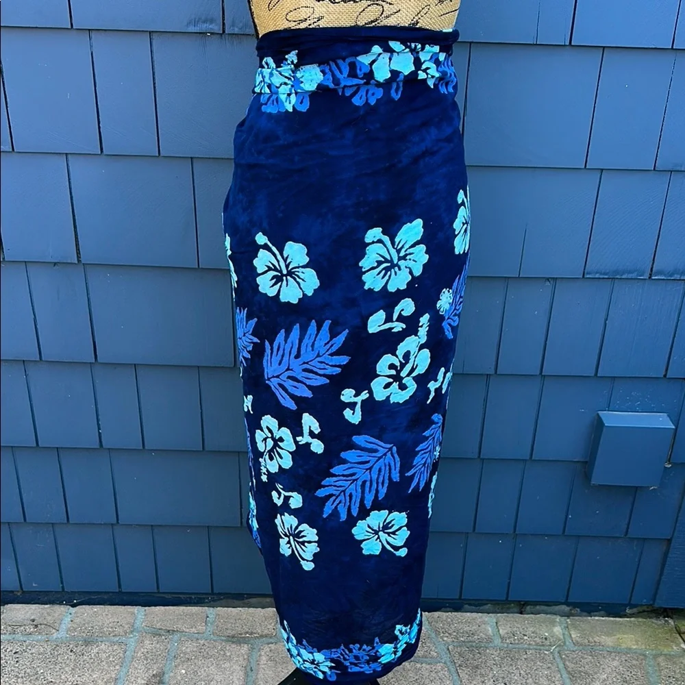 Tropical Blue Sarong Swim Cover-Up - Picture 5 of 11